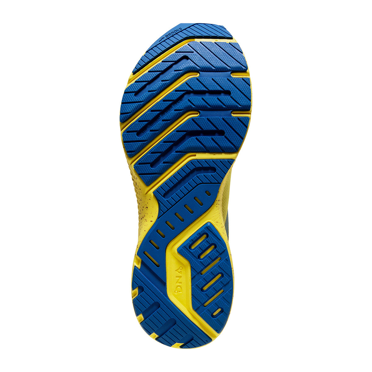 Brooks Launch 8 Run Happy — Golden Kiwi - Pale Banana - Victoria Blue — Size B — Width 10.5 — Top View