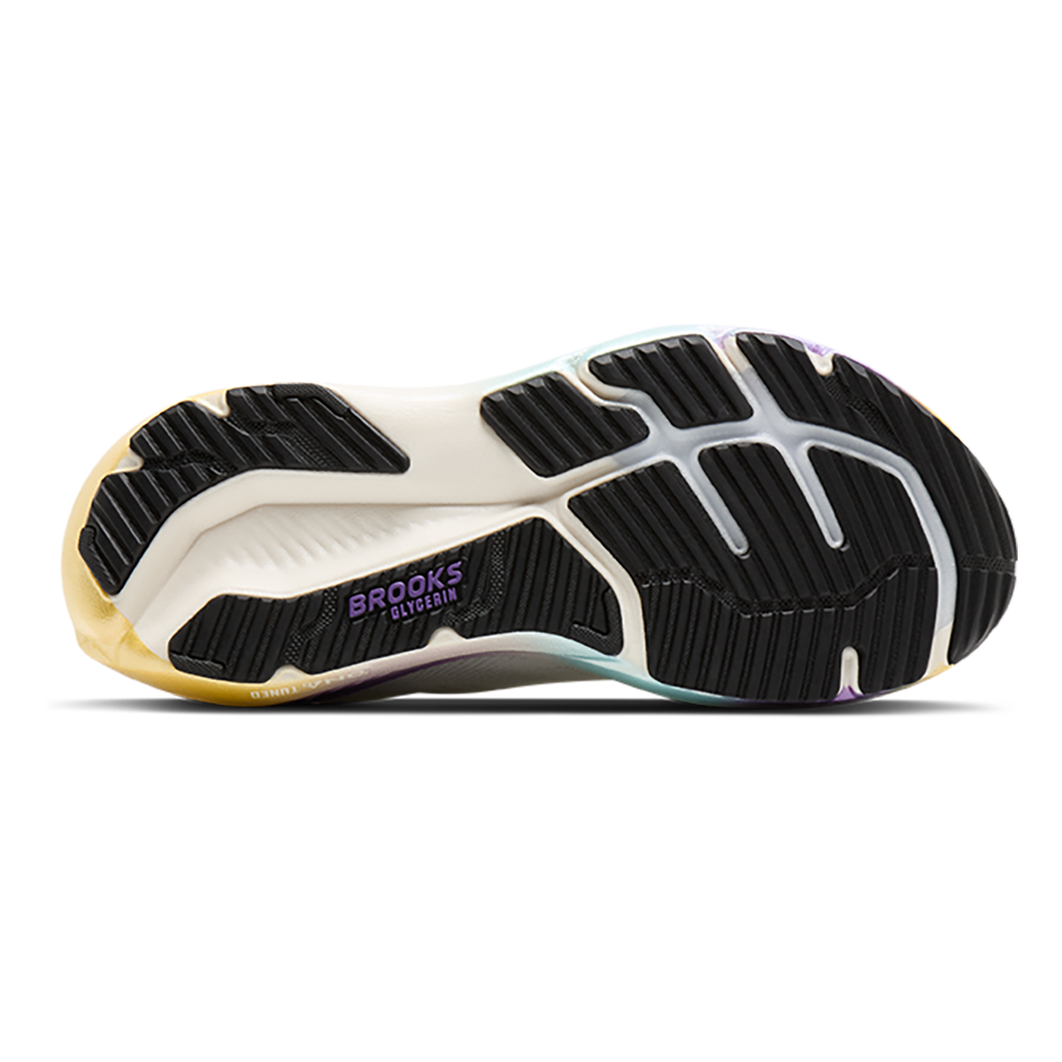 Brooks Glycerin 23 Gradient Pack — Coconut - Citron - Blue Glow — Size B — Width 5.5 — Top View
