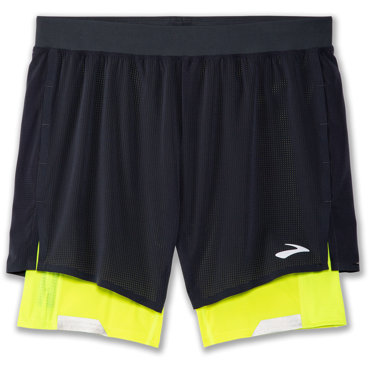 Brooks Run Visible 5" 2-in-1 Short — Asphalt - Nightlife — Size Small — Back View