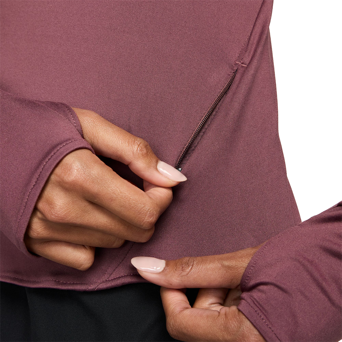 Nike Dri-FIT UV 1/4-Zip Running Top — Pink Smoke - Reflective Silver — Size XSmall — Back View
