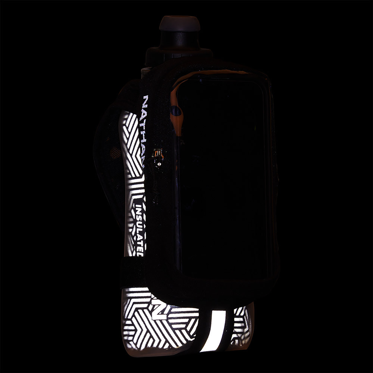 Nathan SpeedDraw 2 View 18oz Ins. Flask — Black - Reflective Silver — Alternate View 8