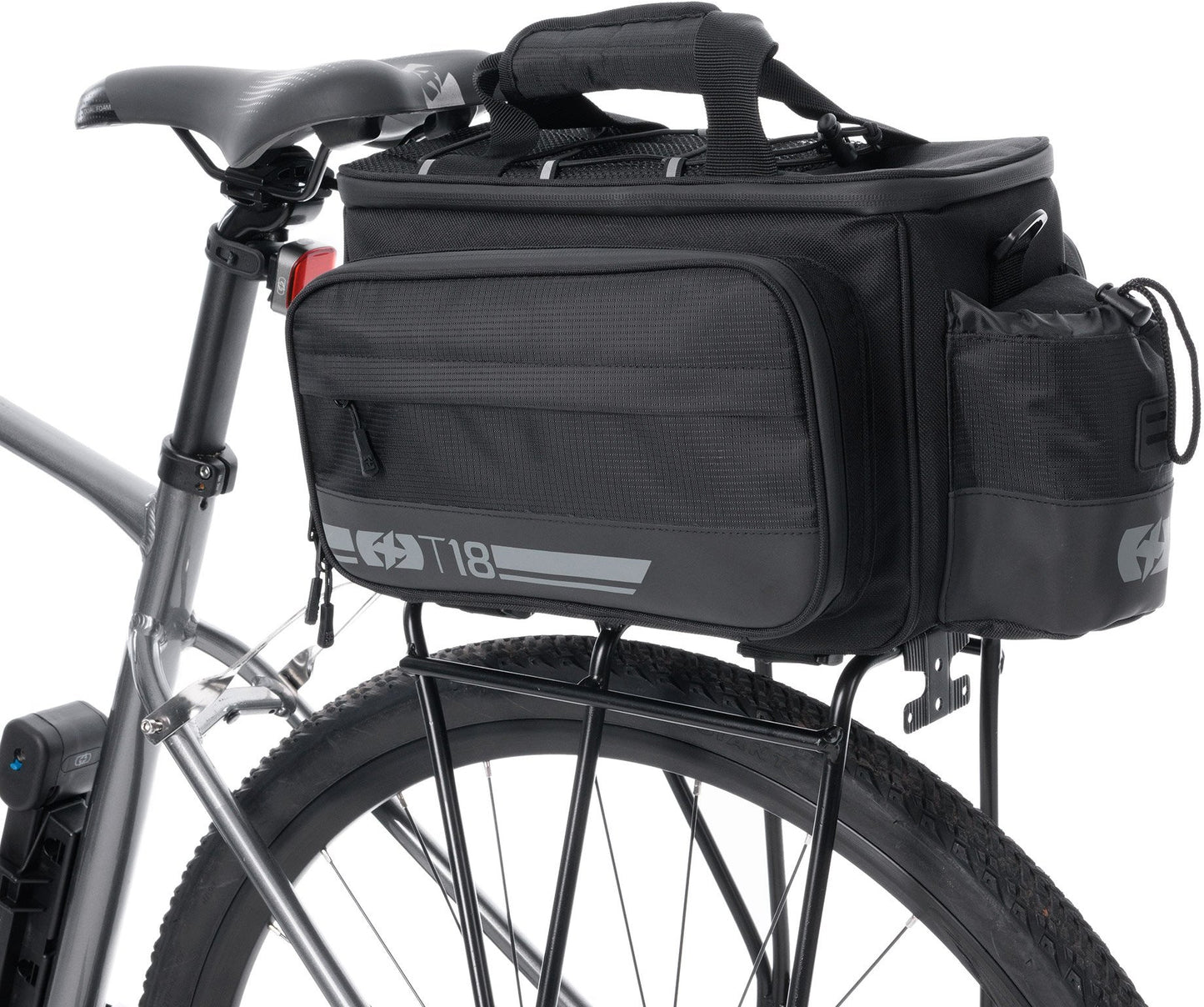 Oxford T18 Rack Top Bag With 18L Pannier Bag - Black