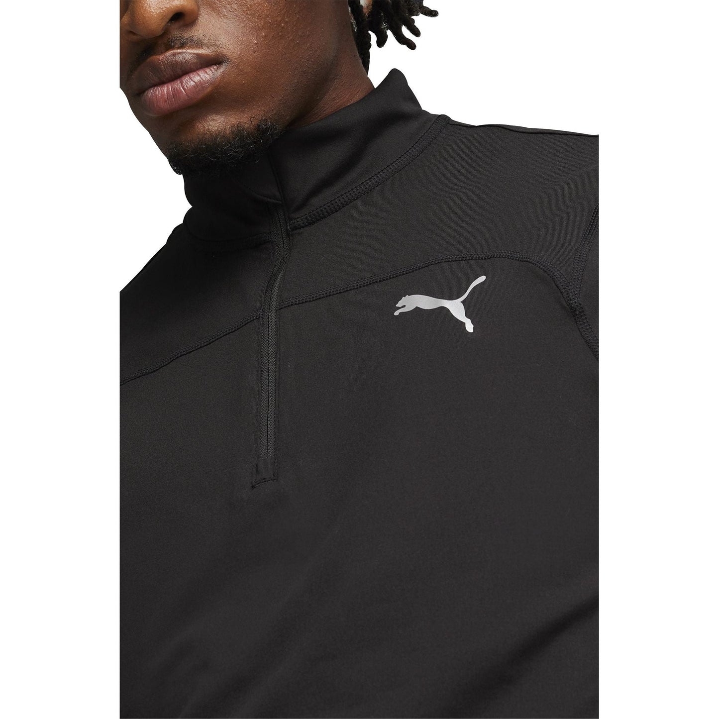 Puma Run Cloudspun Half Zip Long Sleeve Mens Running Top - Black