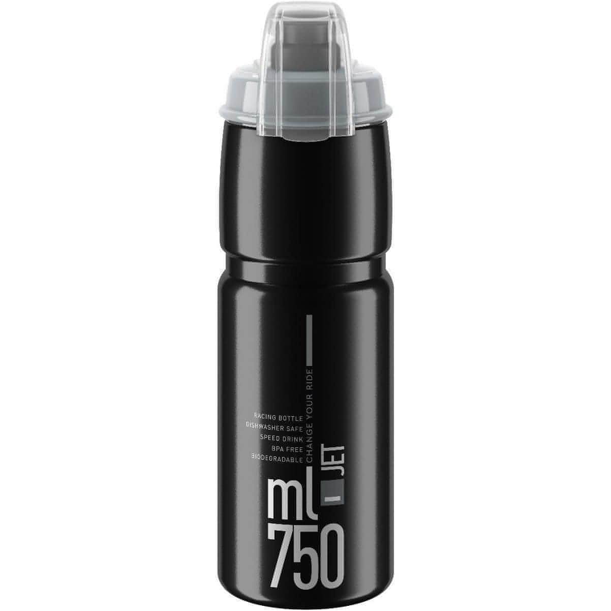 Elite Jet Biodegradable MTB 750ml Water Bottle - Black
