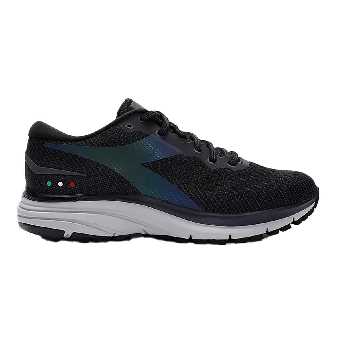 Diadora Mythos Blushield Hip 6 — Black - Silver — Size B — Width 6 — Front View