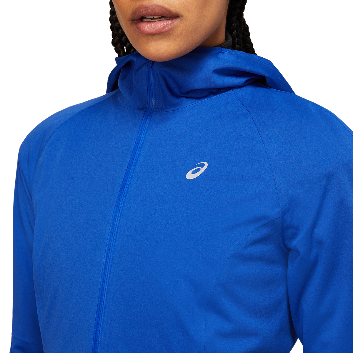 Asics Winter Accelerate Jacket — Monaco Blue — Size Large — Top View
