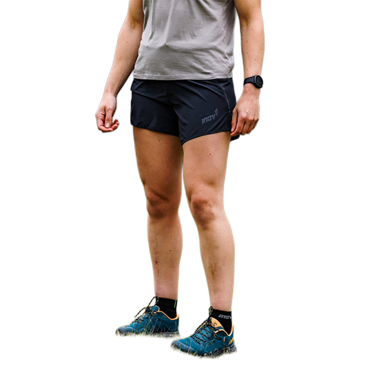 Inov8 Train Lite 5" Short — Black — Size 6 — Front View