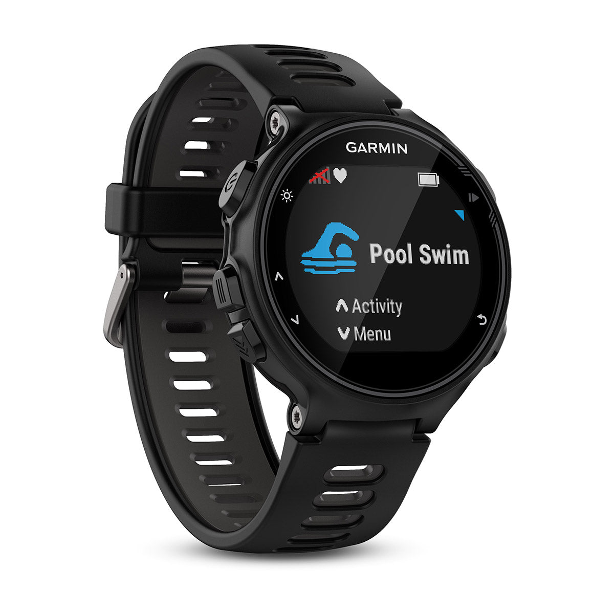 Garmin Forerunner 735XT Tri Bundle — Black - Gray — Size Tri Bundle — Side View