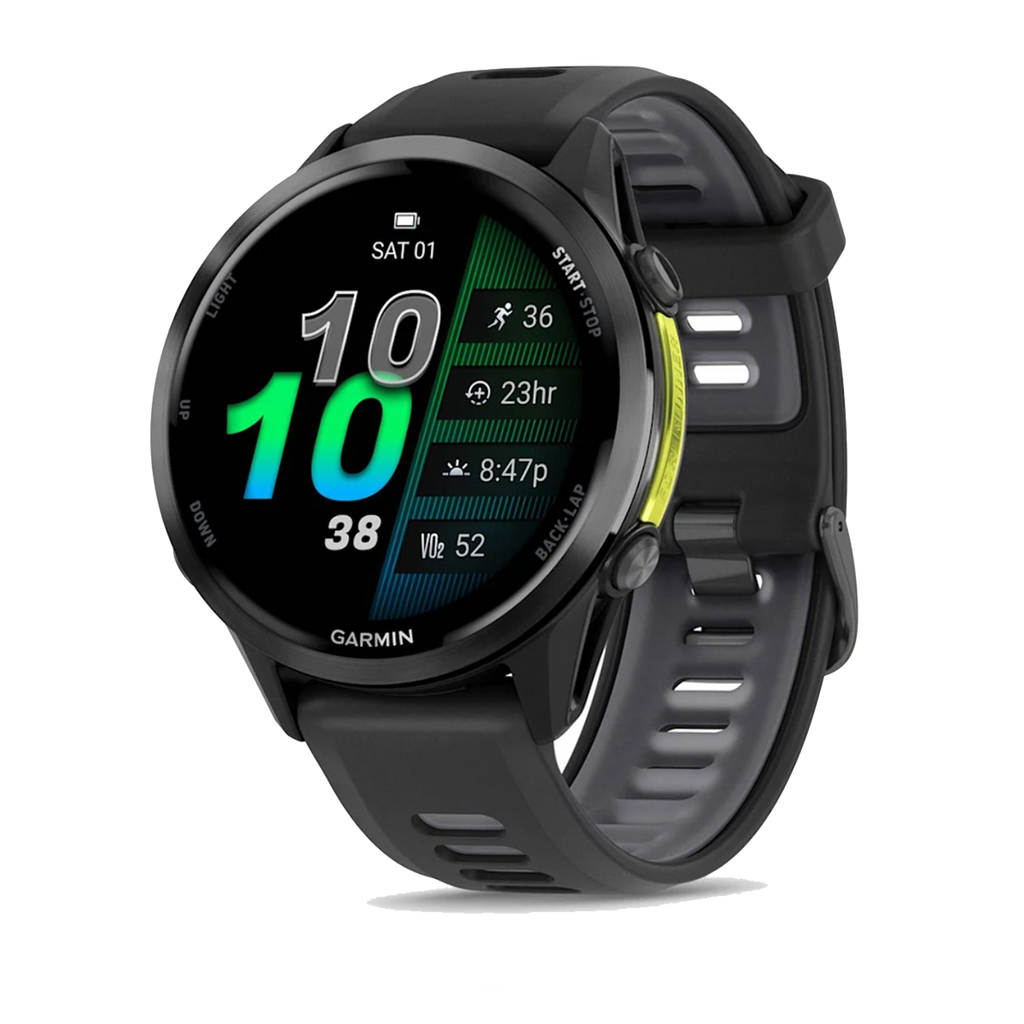 Garmin Forerunner 970 — Carbon Gray - Translucent Whitestone — Front View
