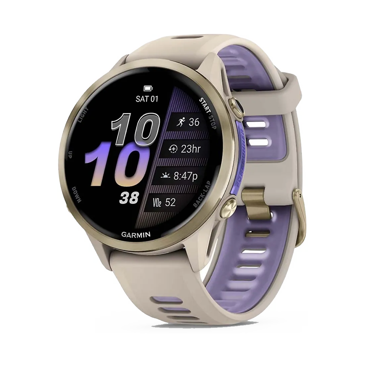 Garmin Forerunner 970 — Carbon Gray - Translucent Whitestone — Alternate View 9
