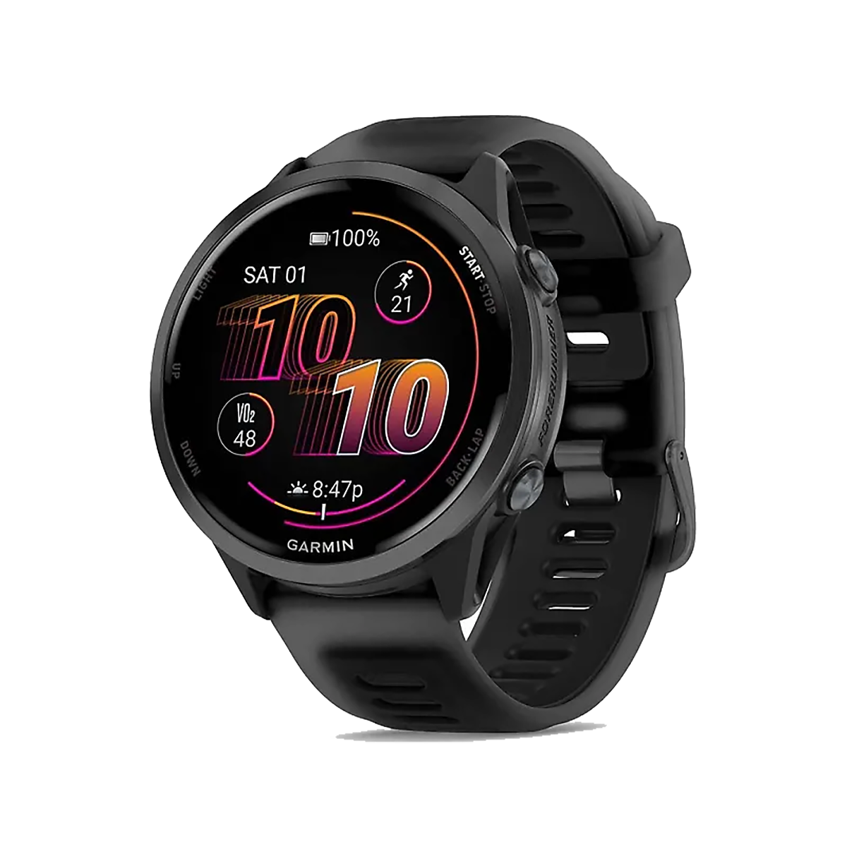 Garmin Forerunner 570 — Slate Gray - Translucent Black — Size 47 mm — Front View
