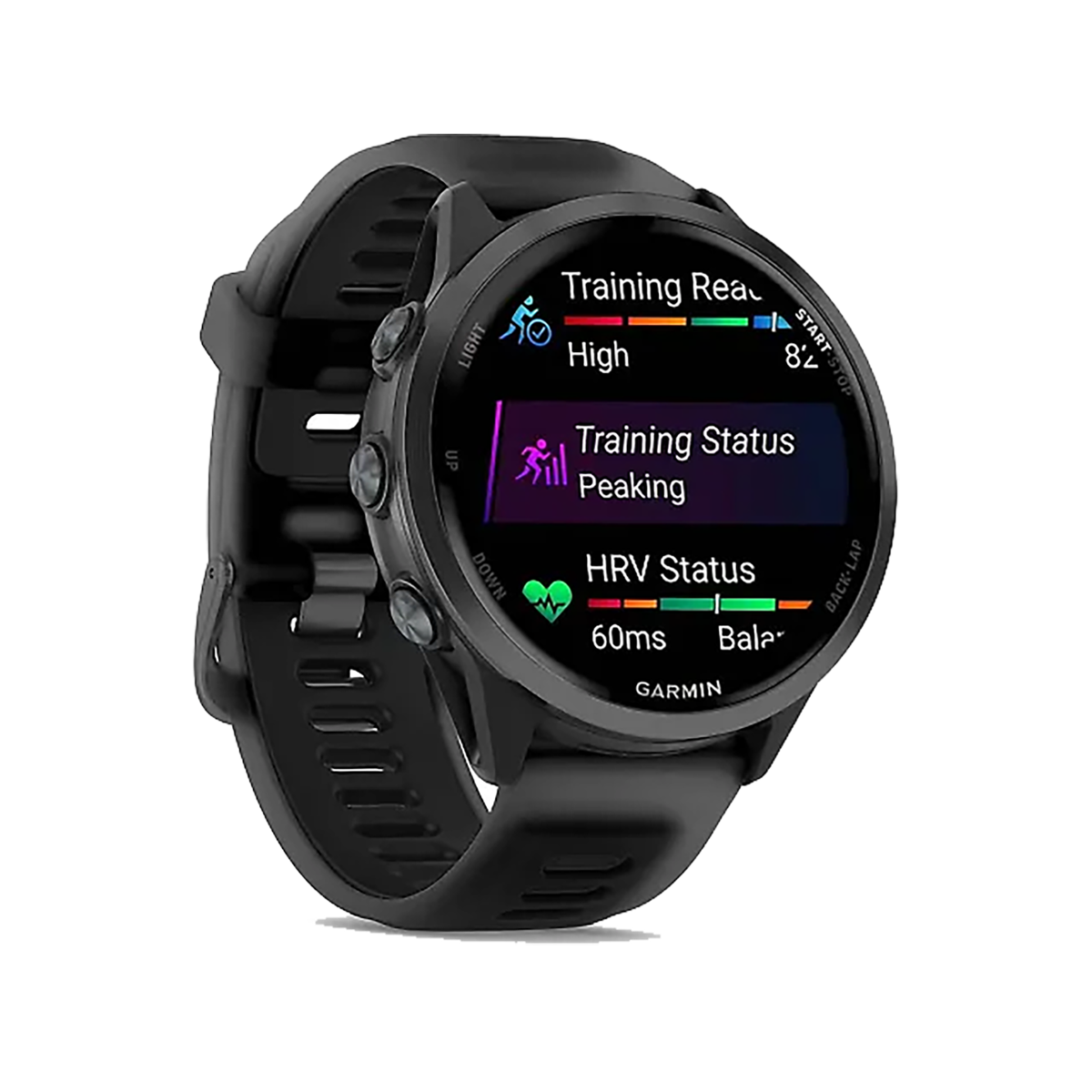 Garmin Forerunner 570 — Slate Gray - Translucent Black — Size 47 mm — Back View