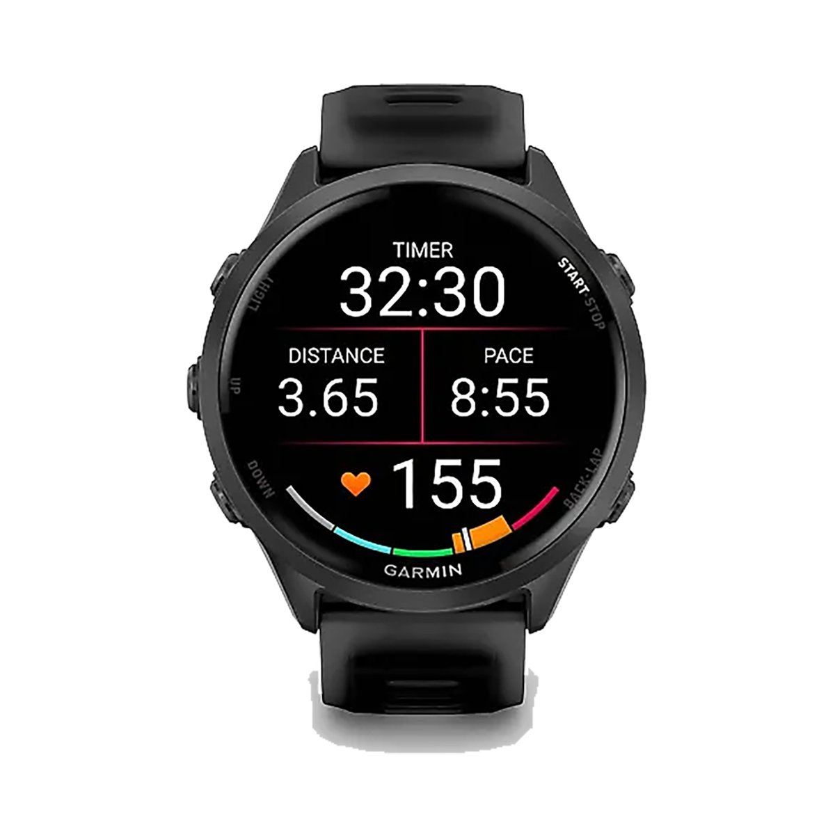 Garmin Forerunner 570 — Slate Gray - Translucent Black — Size 47 mm — Side View
