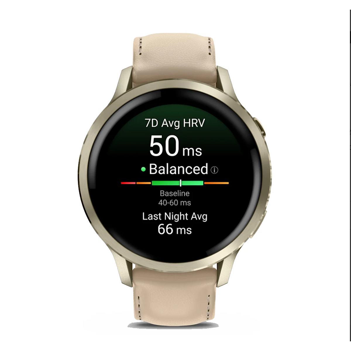 Garmin Venu 4 — Lunar Gold with Bone — Size 41 mm — Alternate View 9