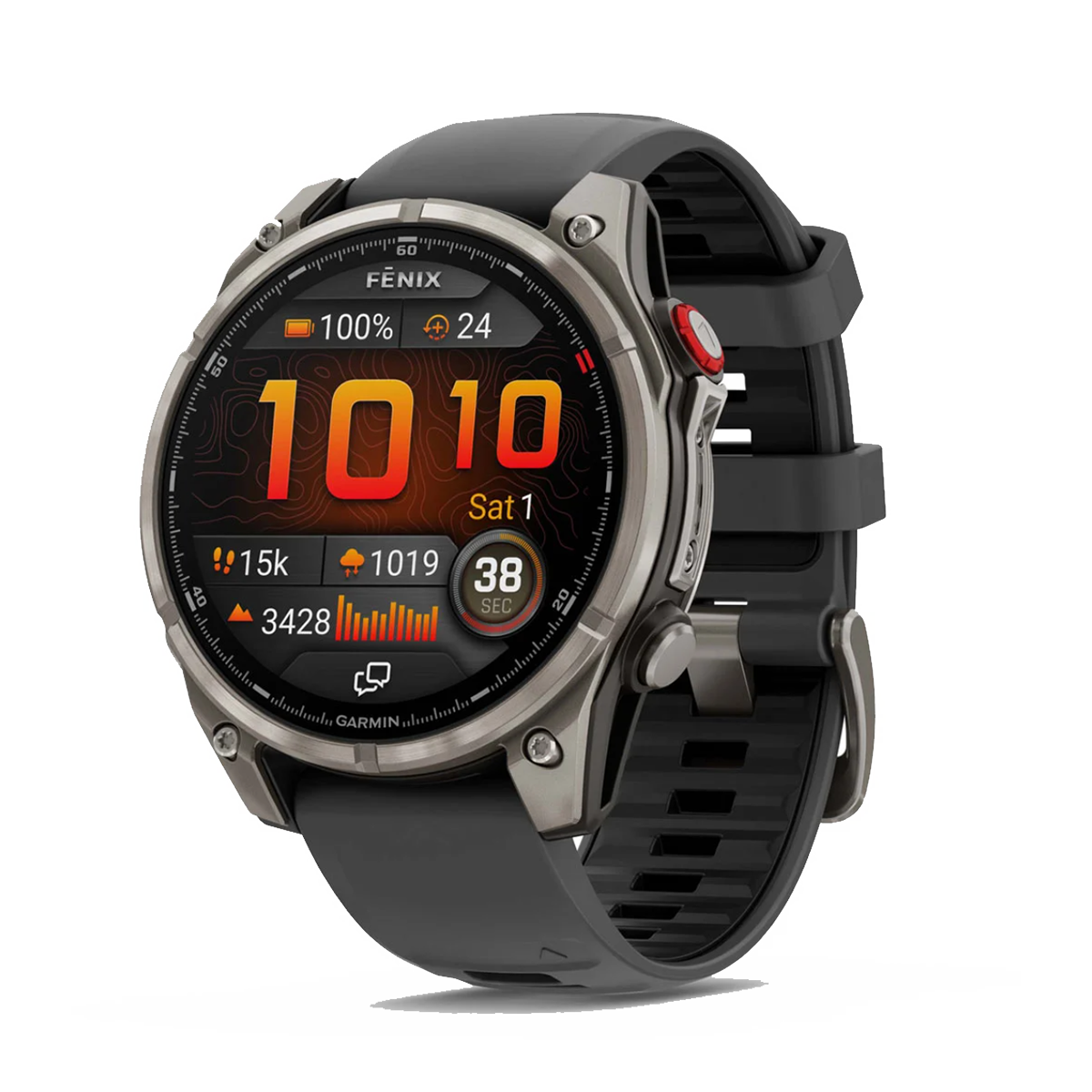 Garmin Fenix 8 Pro Amoled — Carbon — Size 47 mm — Front View