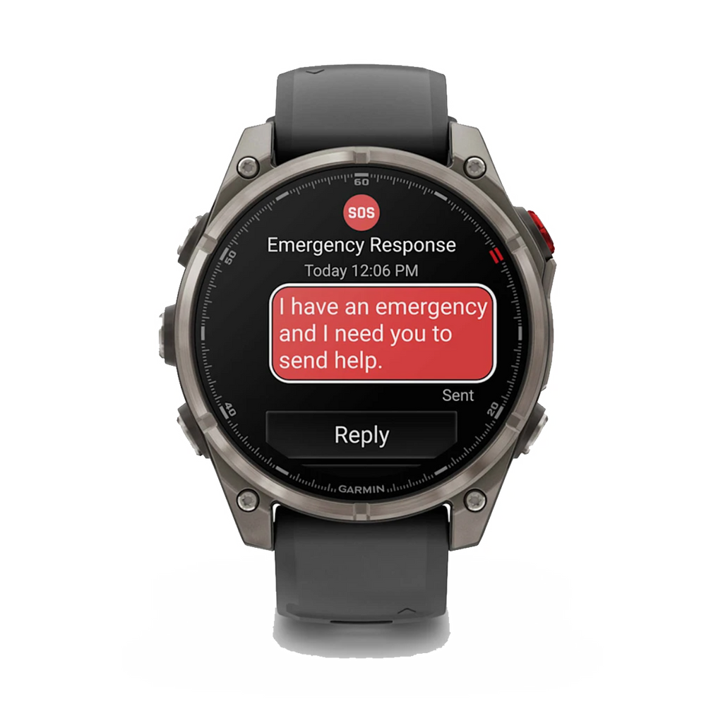 Garmin Fenix 8 Pro Amoled — Carbon — Size 47 mm — Side View