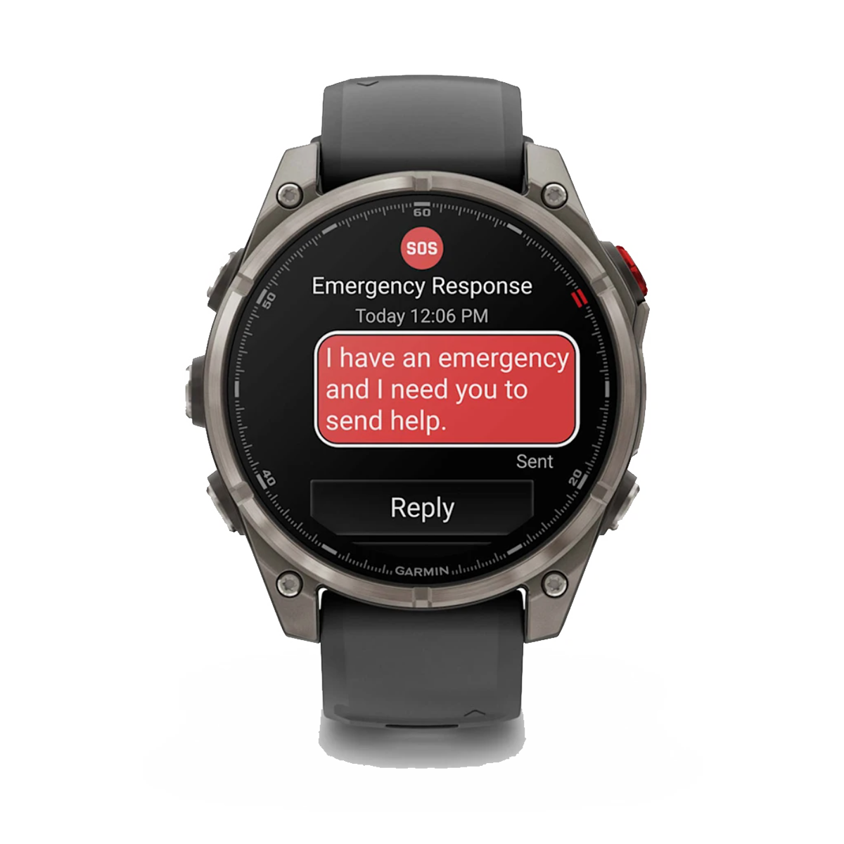 Garmin Fenix 8 Pro Amoled — Carbon — Size 47 mm — Side View