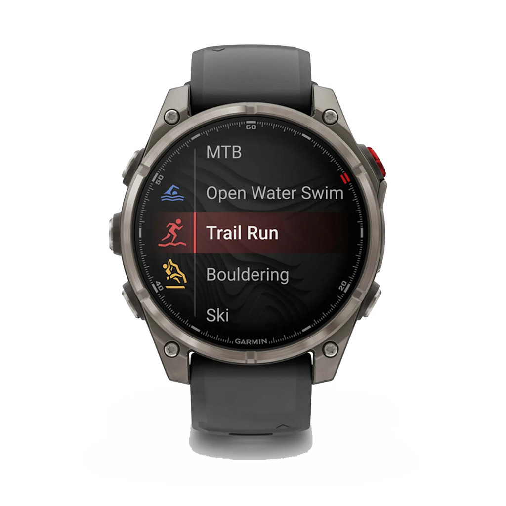 Garmin Fenix 8 Pro Amoled — Carbon — Size 47 mm — Top View