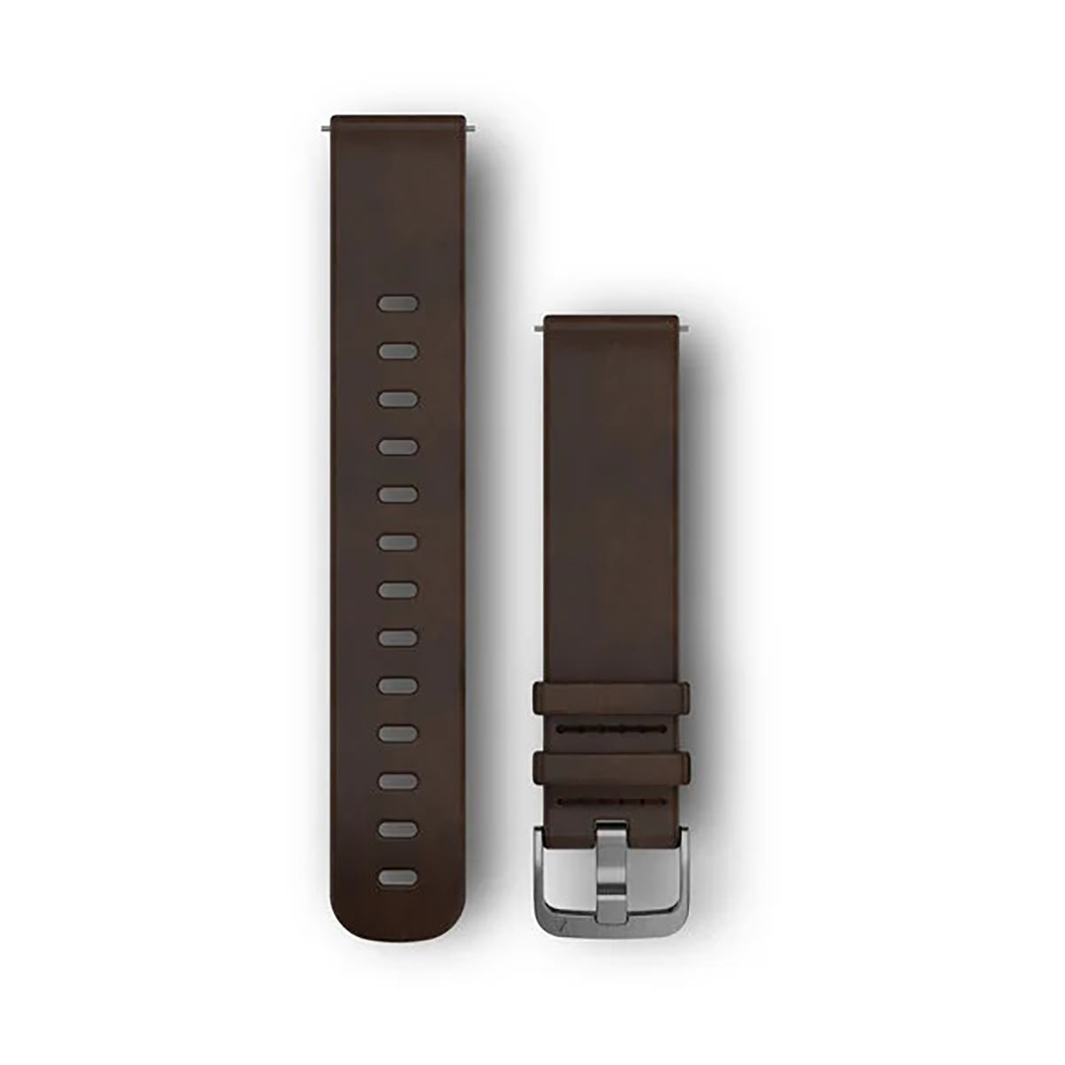 Garmin Quick Release Leather Band — Dark Brown — Front View
