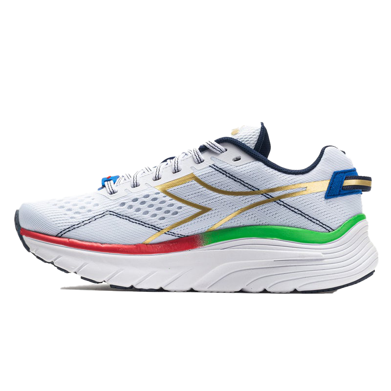 Diadora Equipe Atomo — White - Gold — Size B — Width 10 — Detail View