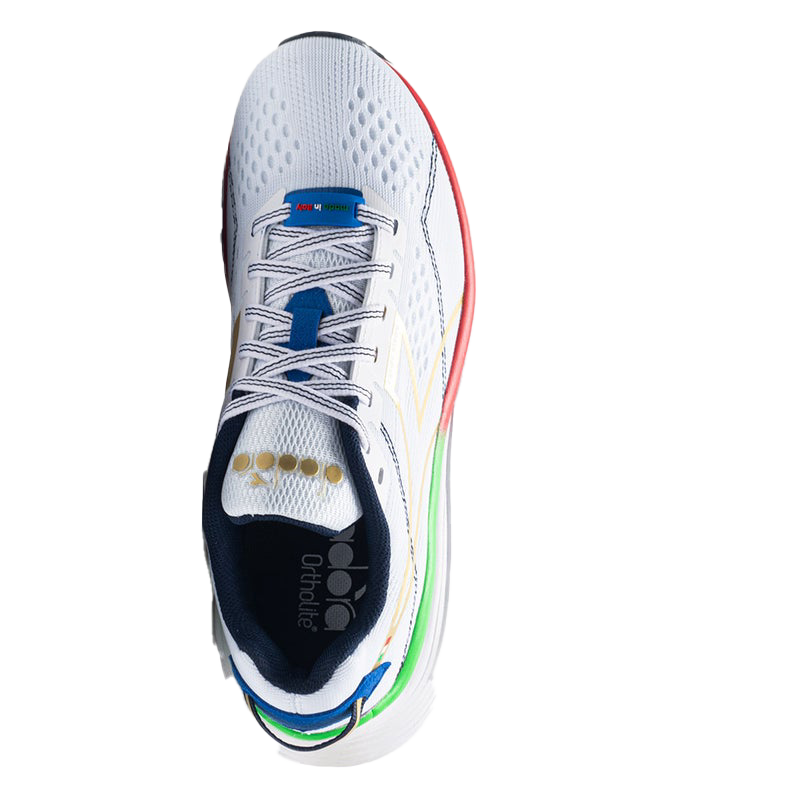 Diadora Equipe Atomo — White - Gold — Size B — Width 10 — Lifestyle View