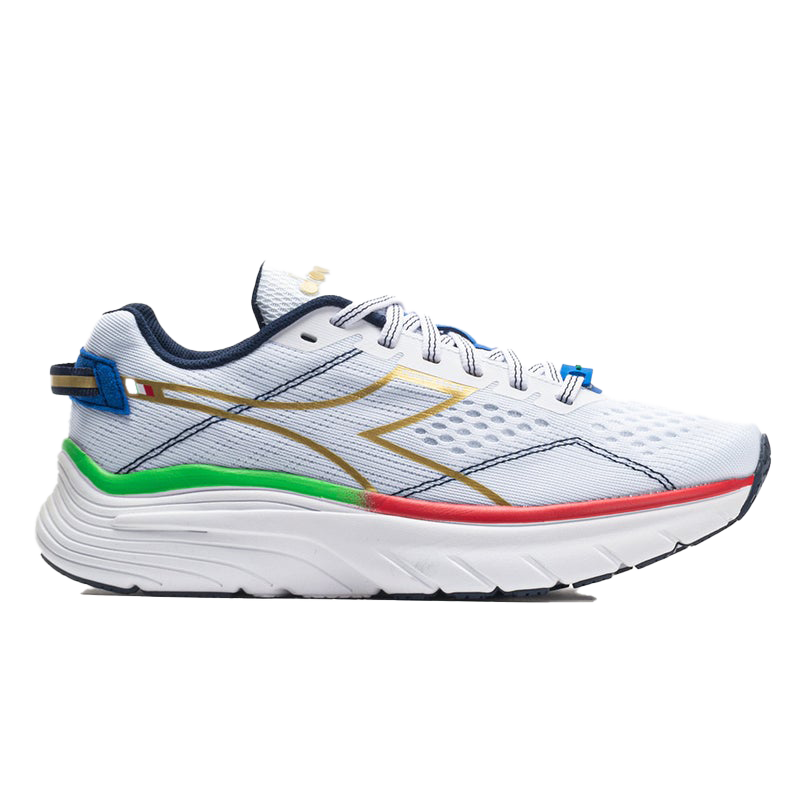 Diadora Equipe Atomo — White - Gold — Size B — Width 10 — Top View