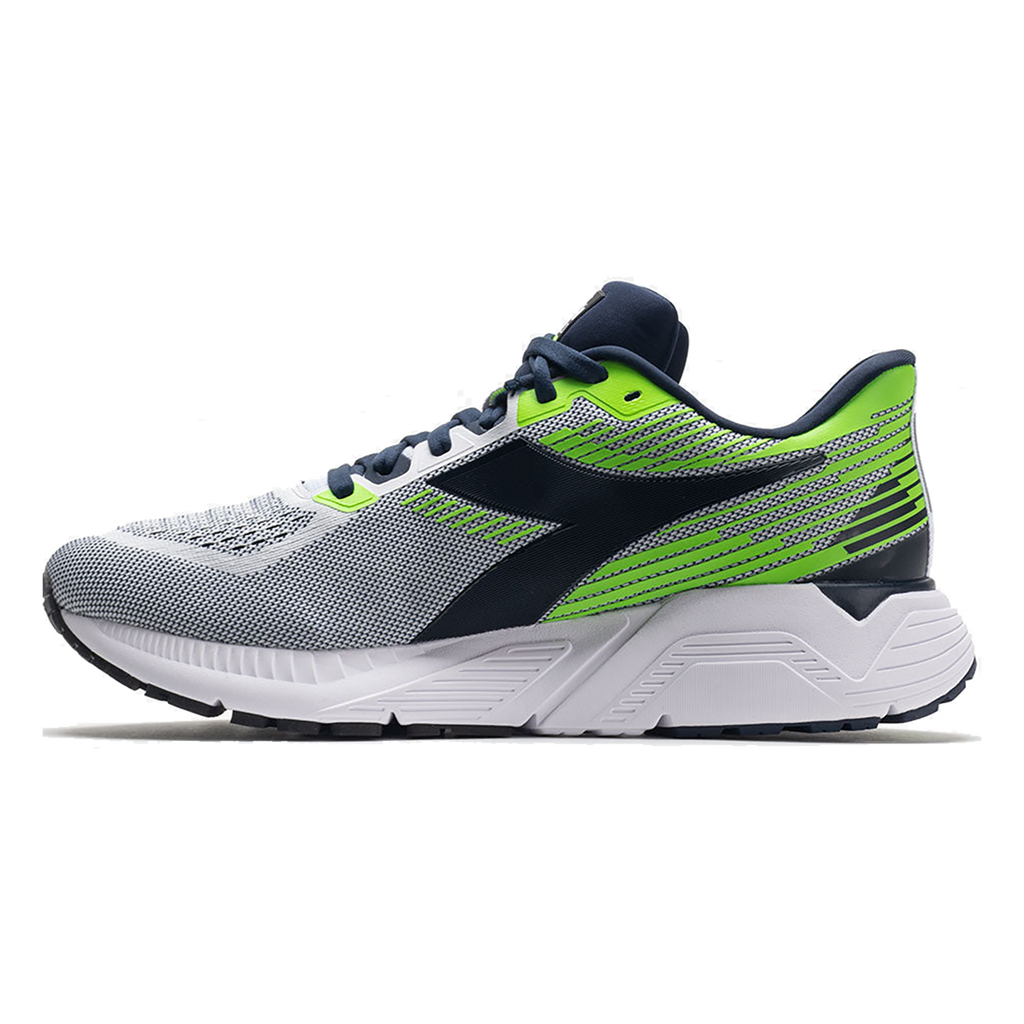 Diadora Mythos Blushield Vigore — White - Black Iris - Neon Mint — Size D — Width 10 — Alternate View 11