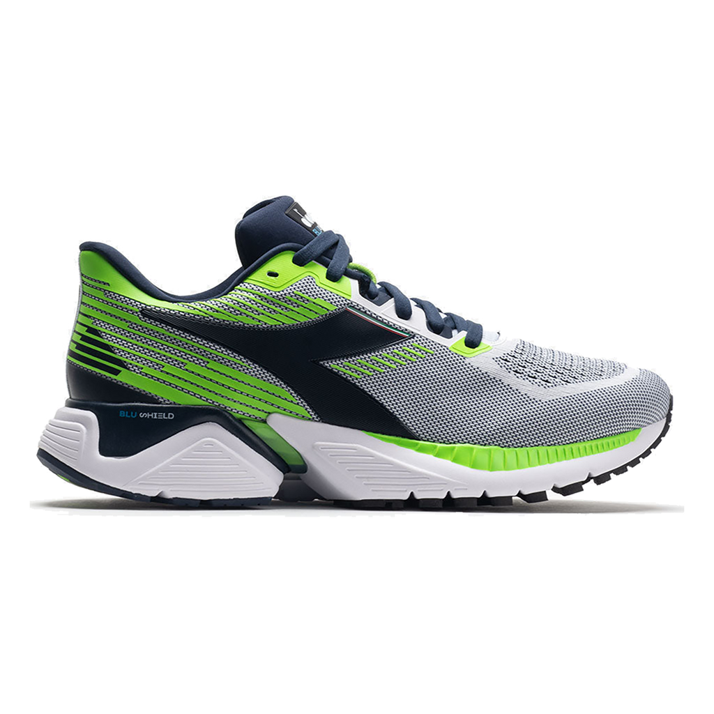 Diadora Mythos Blushield Vigore — White - Black Iris - Neon Mint — Size D — Width 10 — Alternate View 10