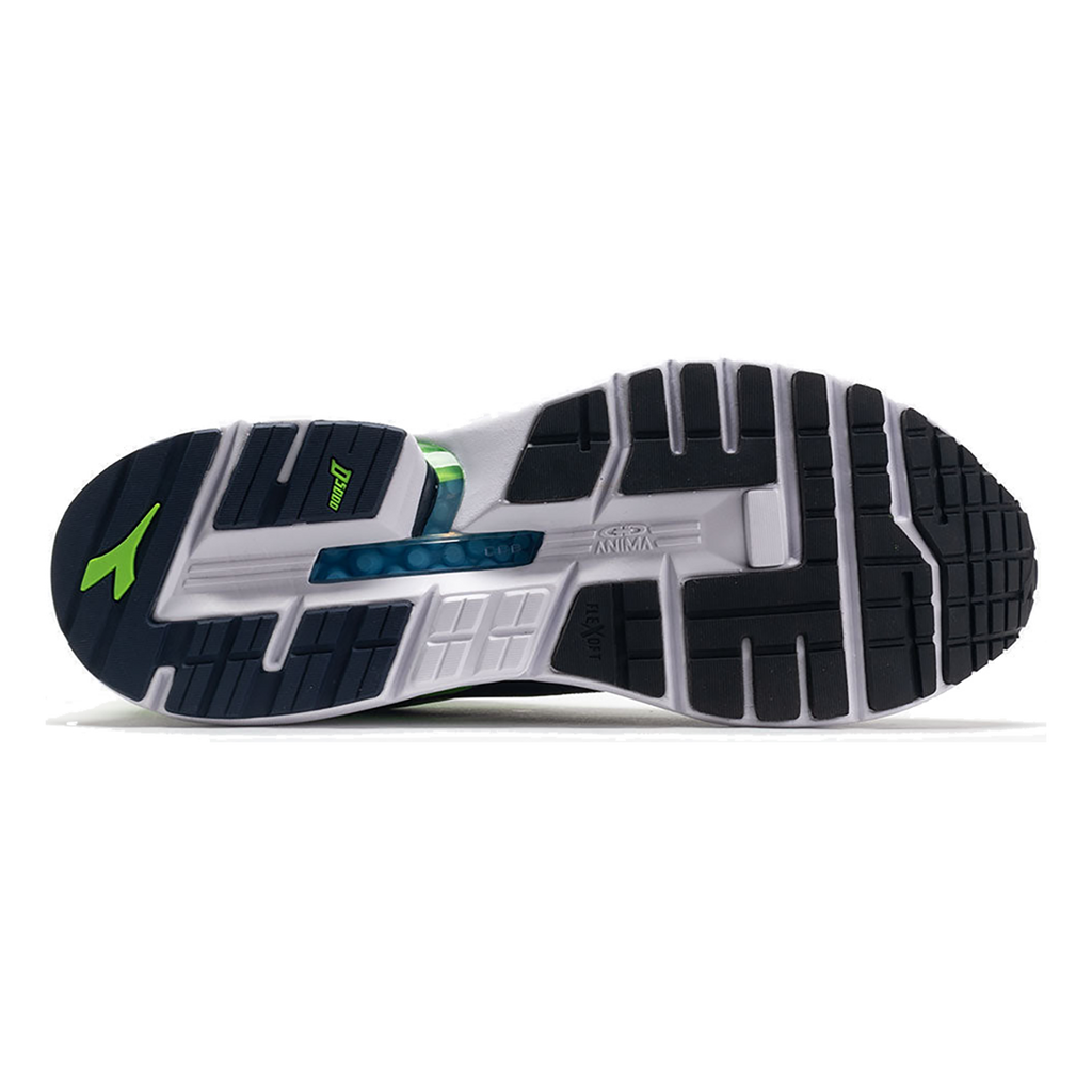 Diadora Mythos Blushield Vigore — White - Black Iris - Neon Mint — Size D — Width 10 — Alternate View 13