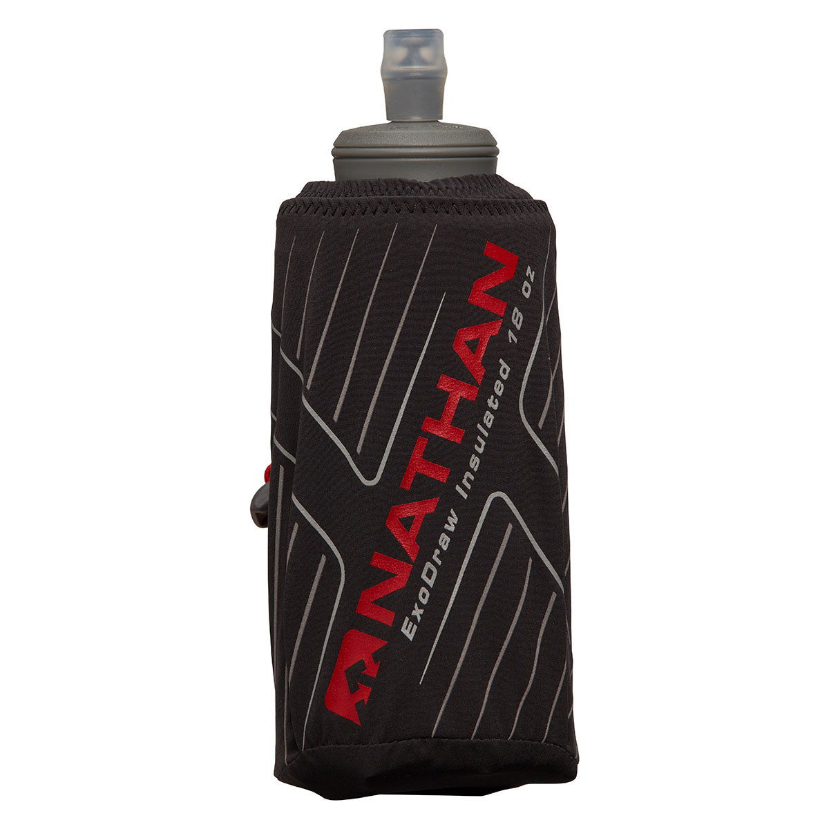 Nathan ExoDraw 2 Insulated 18oz Flask — Black - Finish Lime — Front View