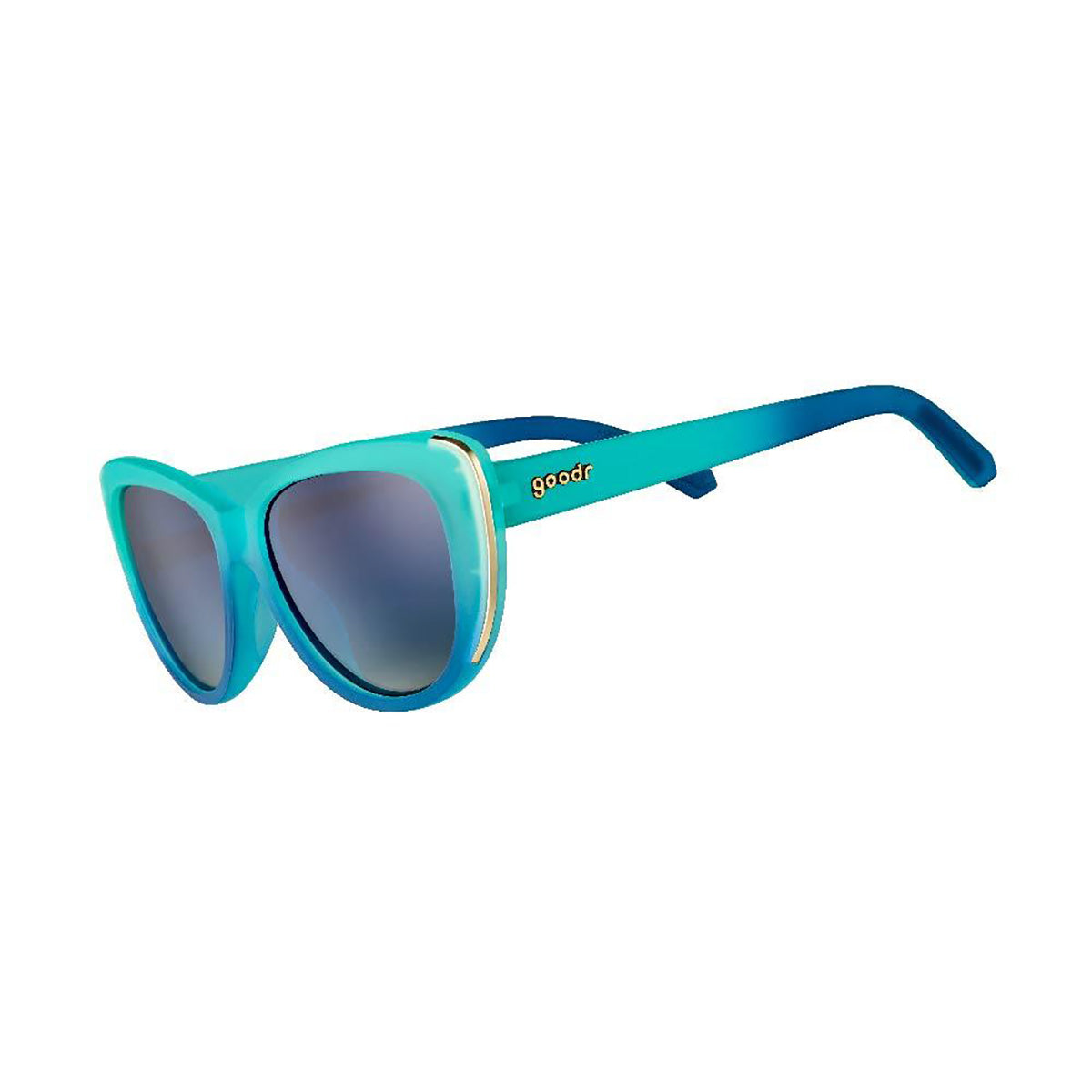 Goodr Runway Sunglasses — Black - Gold — Size One Size — Front View