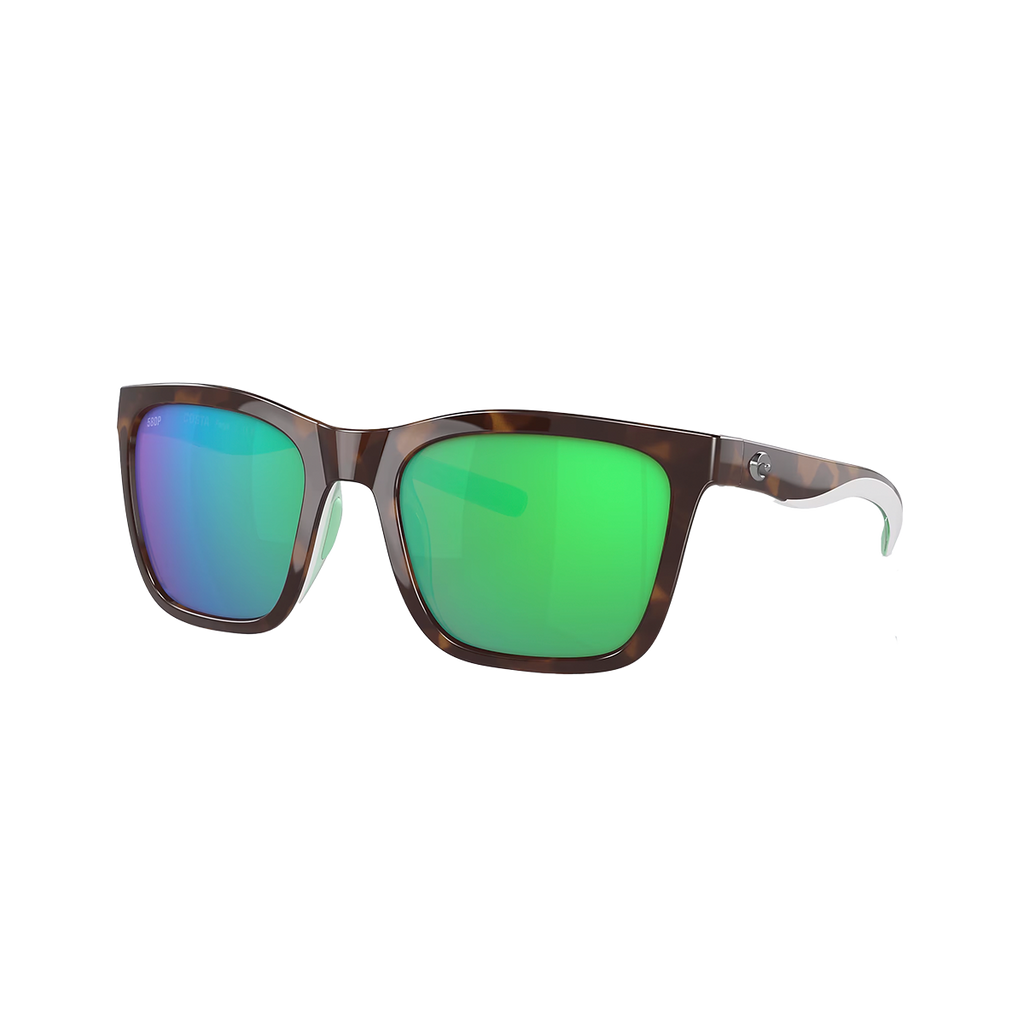 Costa Panga — Shiny Tortoise - White - Seafoam - Green — Size Medium — Top View