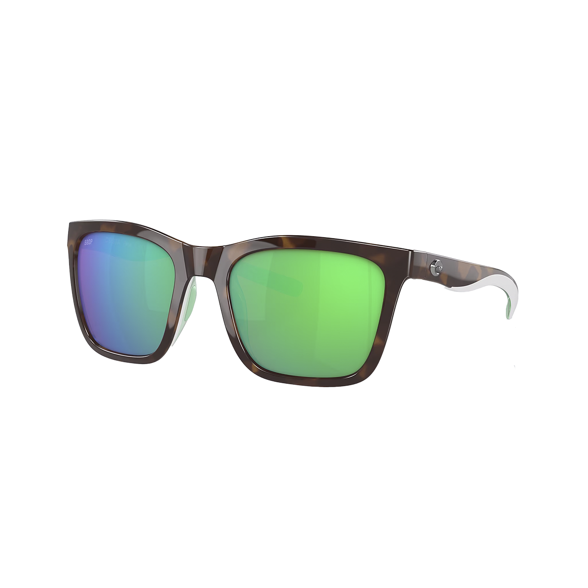 Costa Panga — Shiny Tortoise - White - Seafoam - Green — Size Medium — Top View