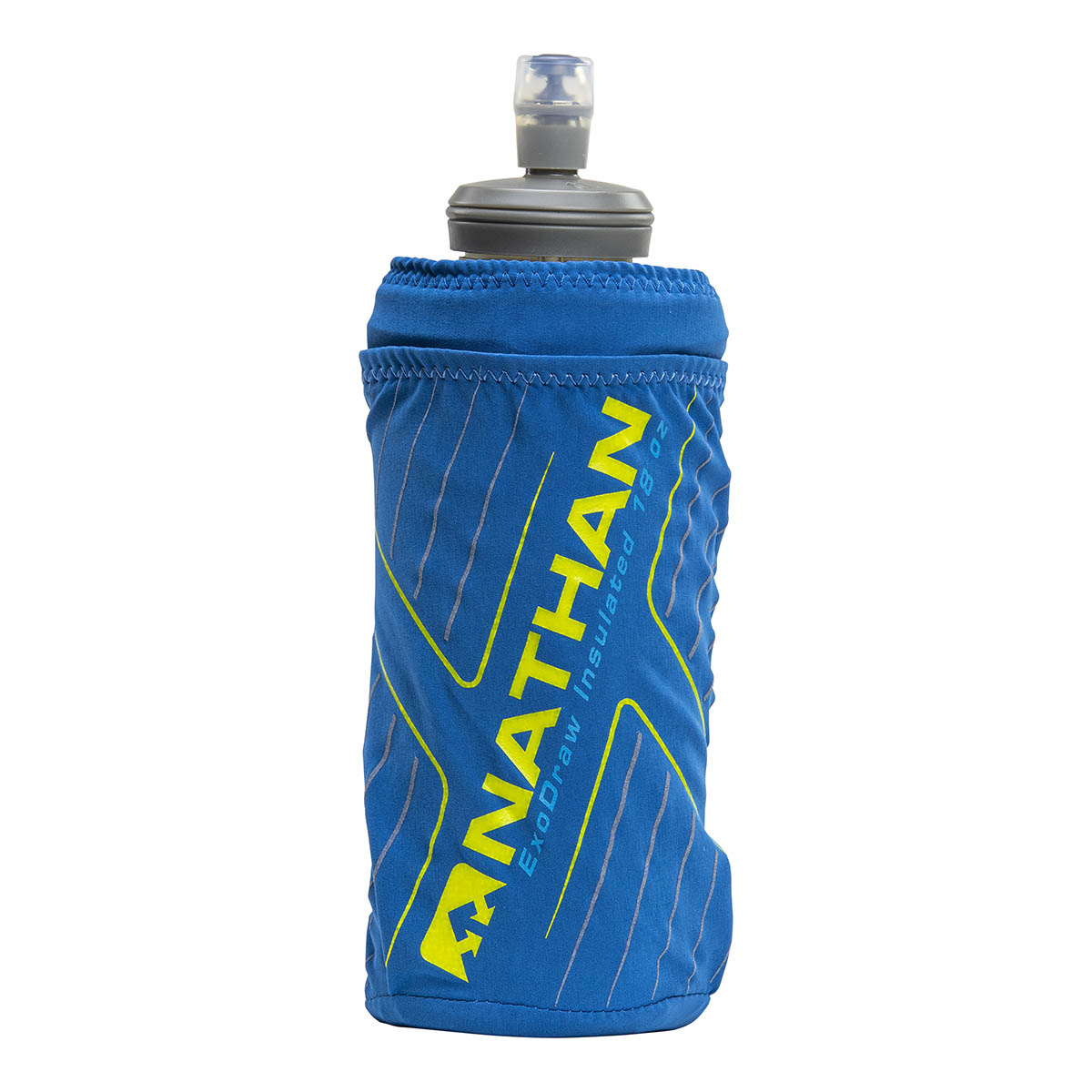 Nathan ExoDraw 2 Insulated 18oz Flask — Black - Finish Lime — Detail View
