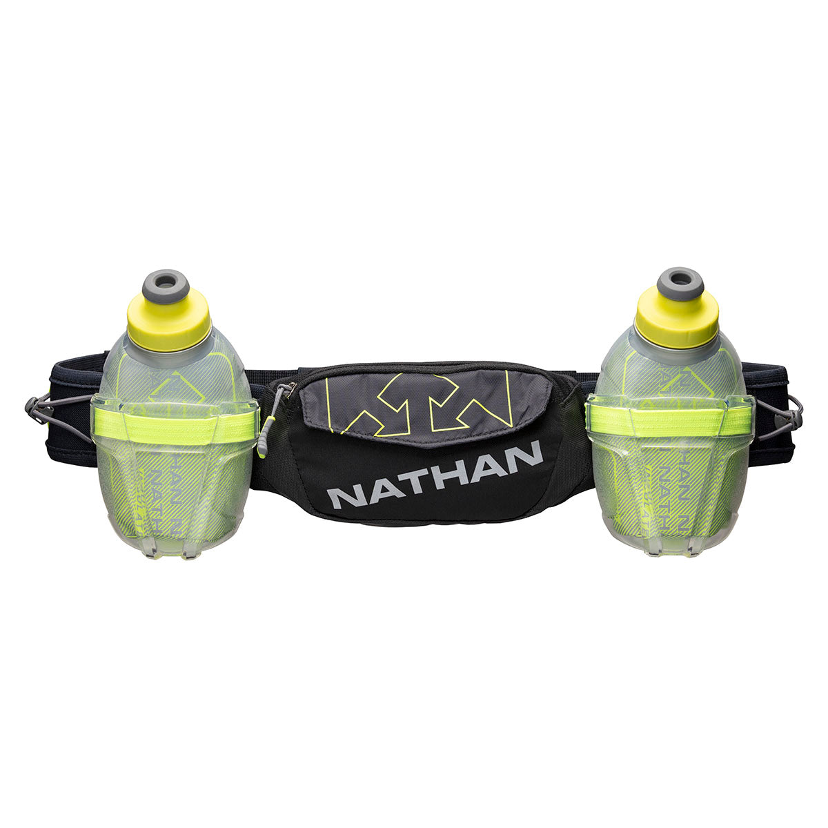 Nathan Trail Mix Plus 2 Insulated Hydration Belt — Black - High Risk Red - Steel Grey — Size One Size — Front View