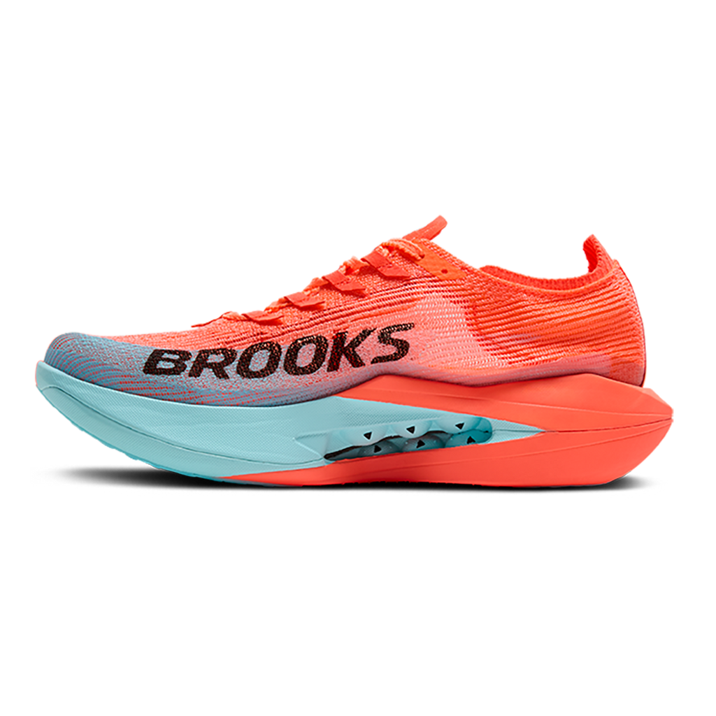 Brooks Hyperion Elite 5 — Pink Clay - Atomizer Blue — Size D — Width 5 M / 6.5 W — Side View