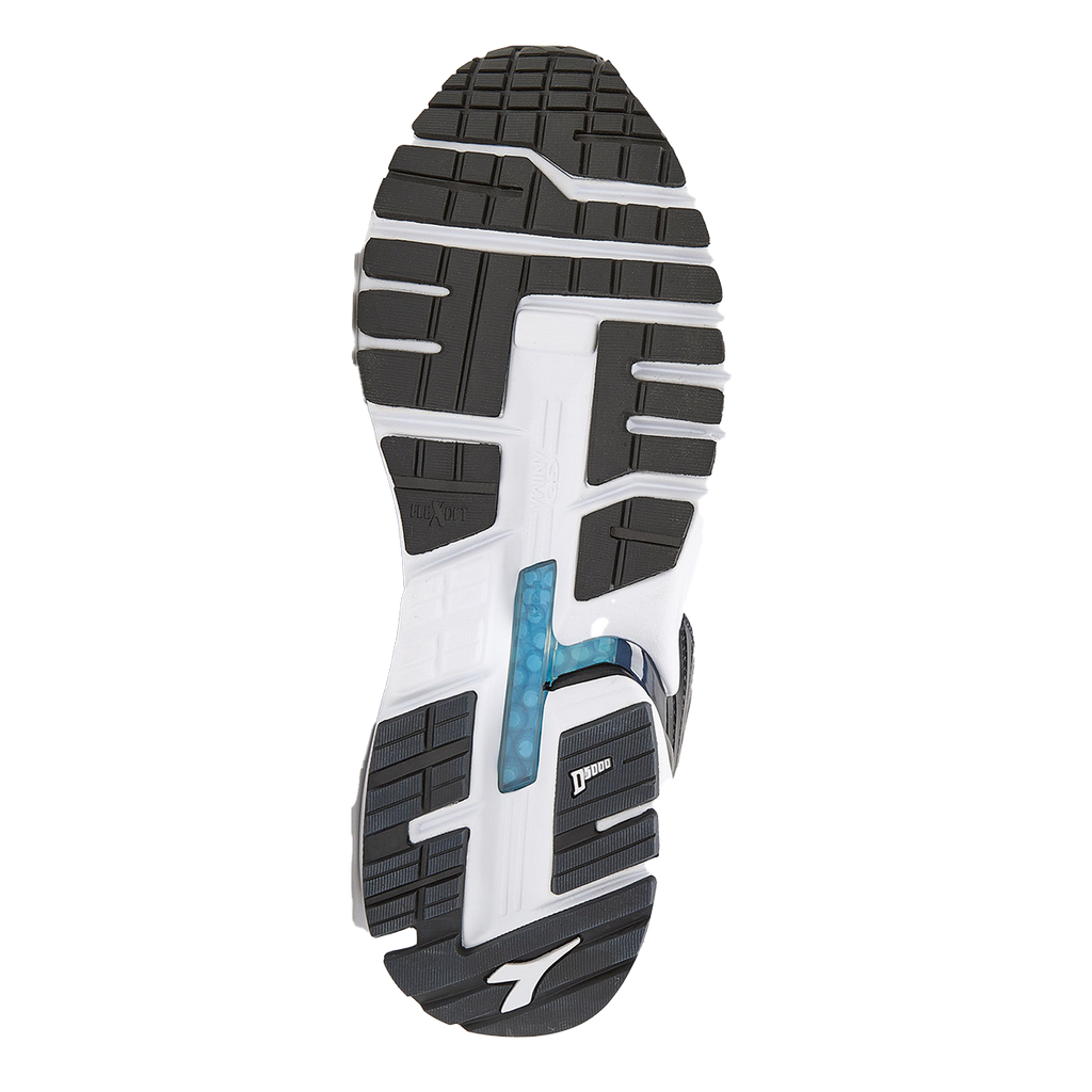 Diadora Mythos Blushield Vigore — White - Navy - Yellow — Size B — Width 10 — Side View