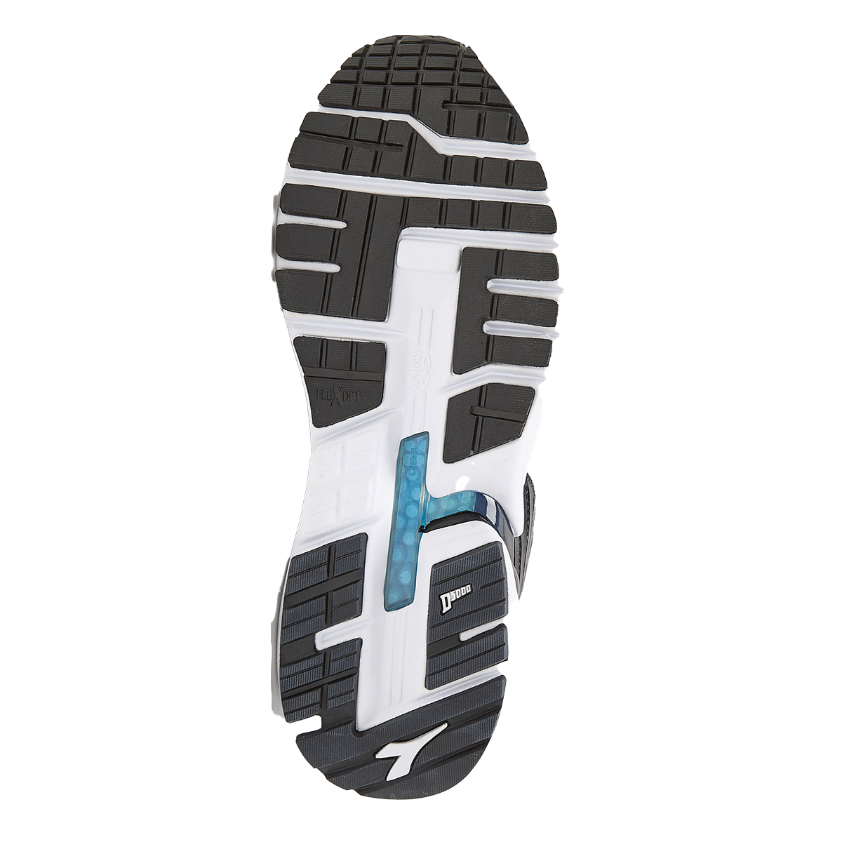 Diadora Mythos Blushield Vigore — White - Navy - Yellow — Size B — Width 10 — Side View