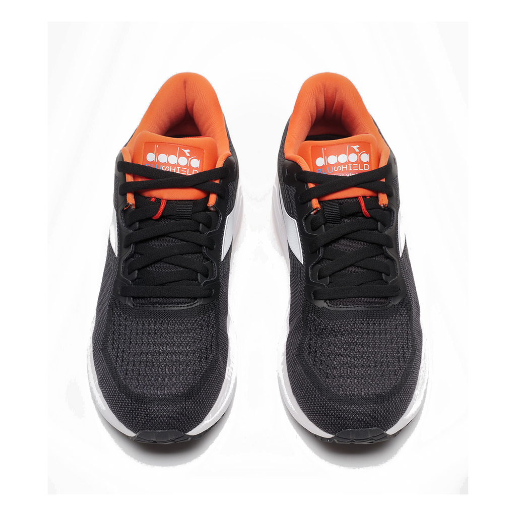 Diadora Mythos Blushield Vigore — White - Navy - Yellow — Size B — Width 10 — Detail View