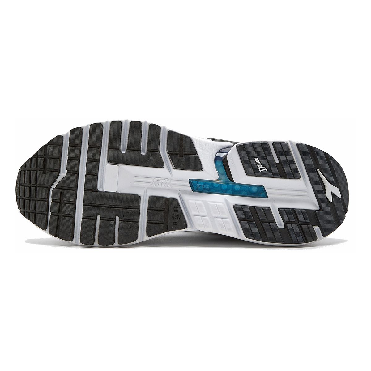 Diadora Mythos Blushield Vigore — White - Black Iris - Neon Mint — Size D — Width 10 — Back View