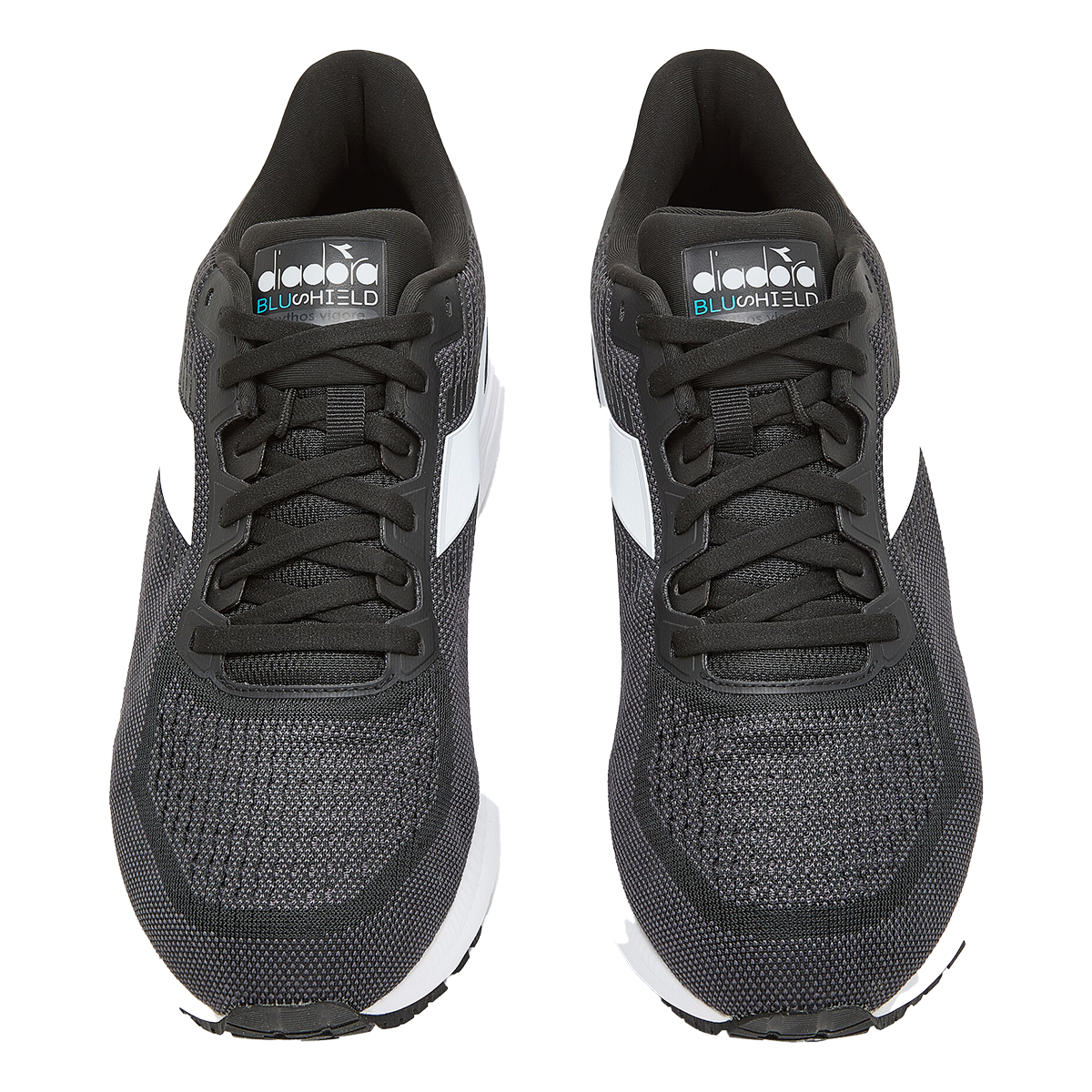 Diadora Mythos Blushield Vigore — White - Black Iris - Neon Mint — Size D — Width 10 — Side View