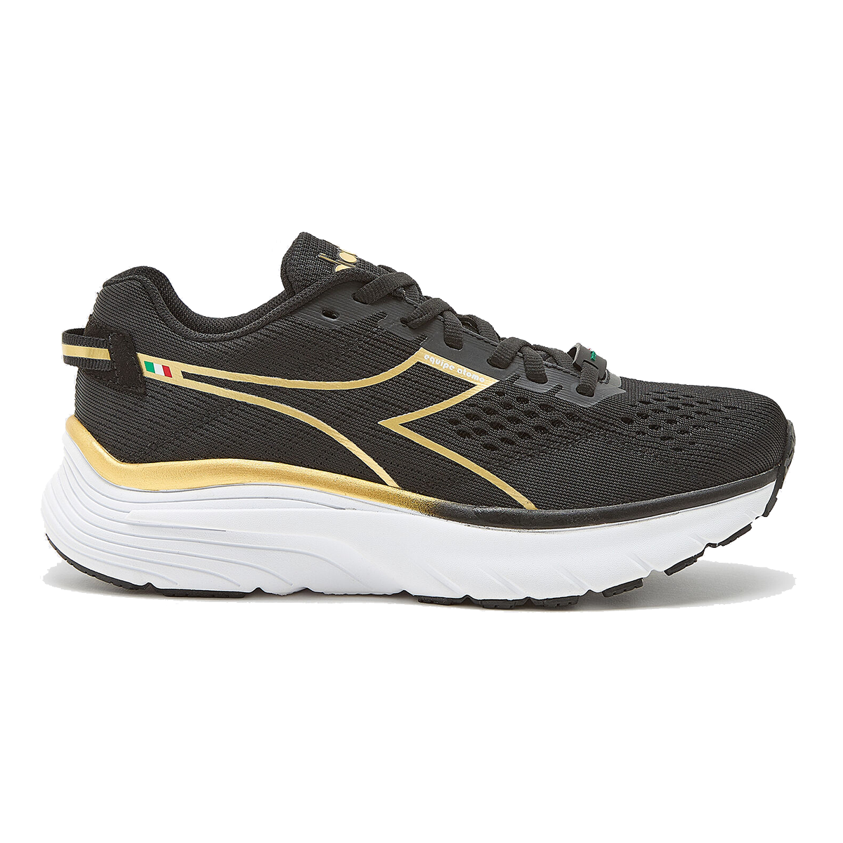 Diadora Equipe Atomo — White - Gold — Size B — Width 10 — Front View