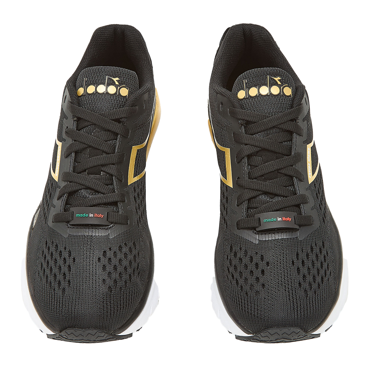 Diadora Equipe Atomo — White - Gold — Size B — Width 10 — Side View