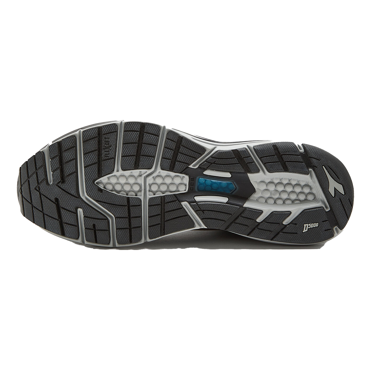 Diadora Mythos Blushield 7 Vortice HIP — Black - Silver — Size D — Width 8 — Back View