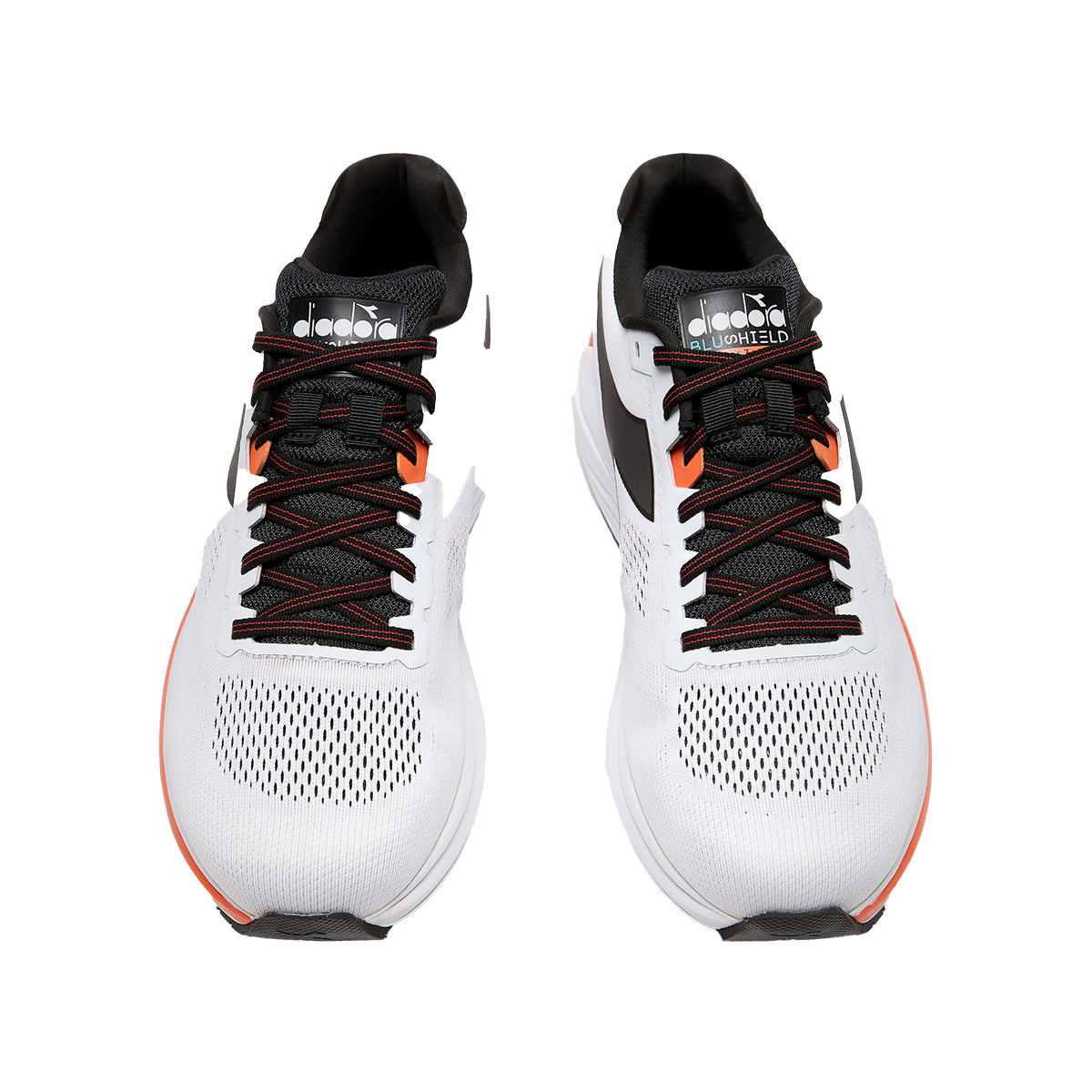 Diadora Mythos Blushield 7 Vortice — White - Black - Vermillion Orange — Size D — Width 9.5 — Alternate View 15