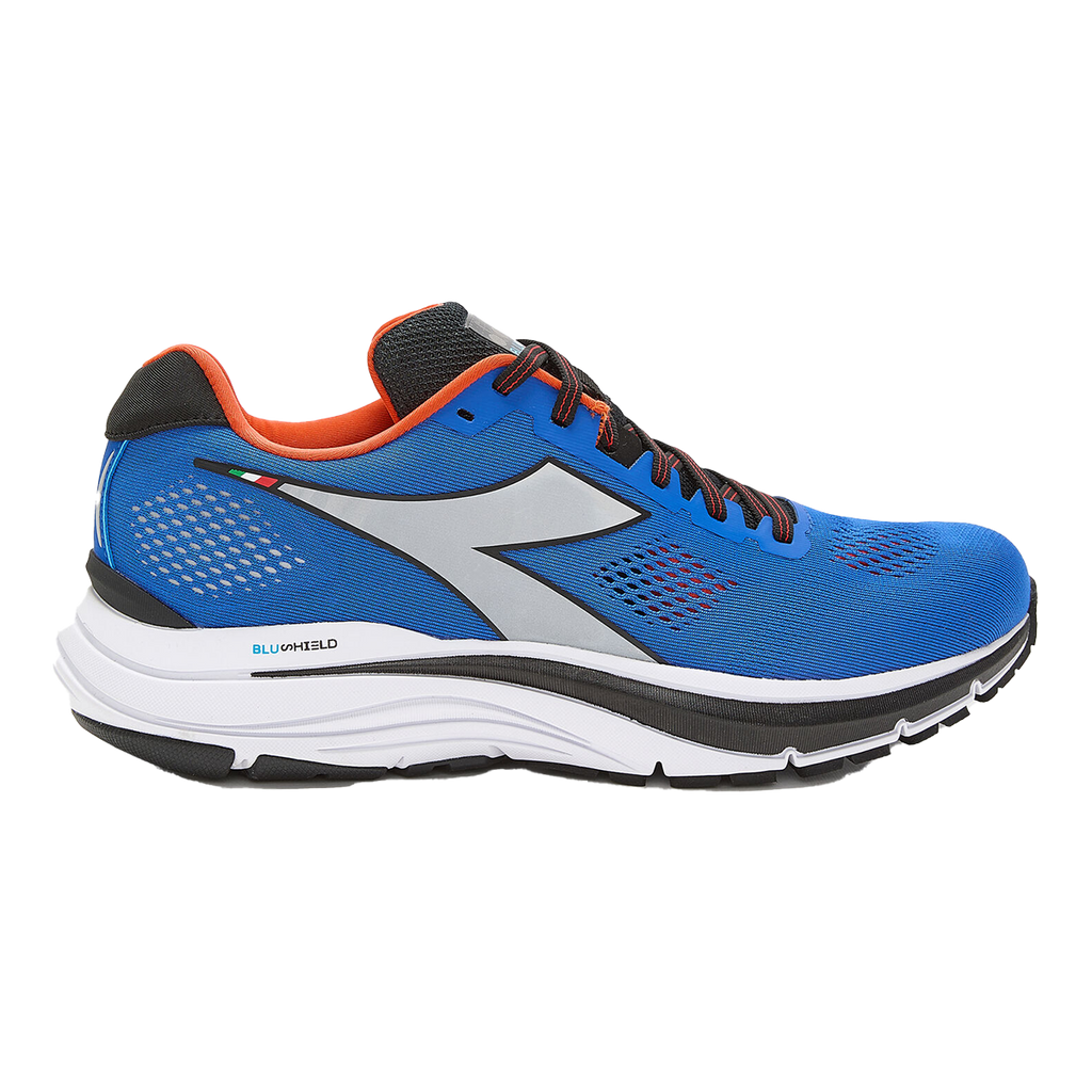 Diadora Mythos Blushield 7 Vortice — White - Black - Vermillion Orange — Size D — Width 9.5 — Alternate View 10
