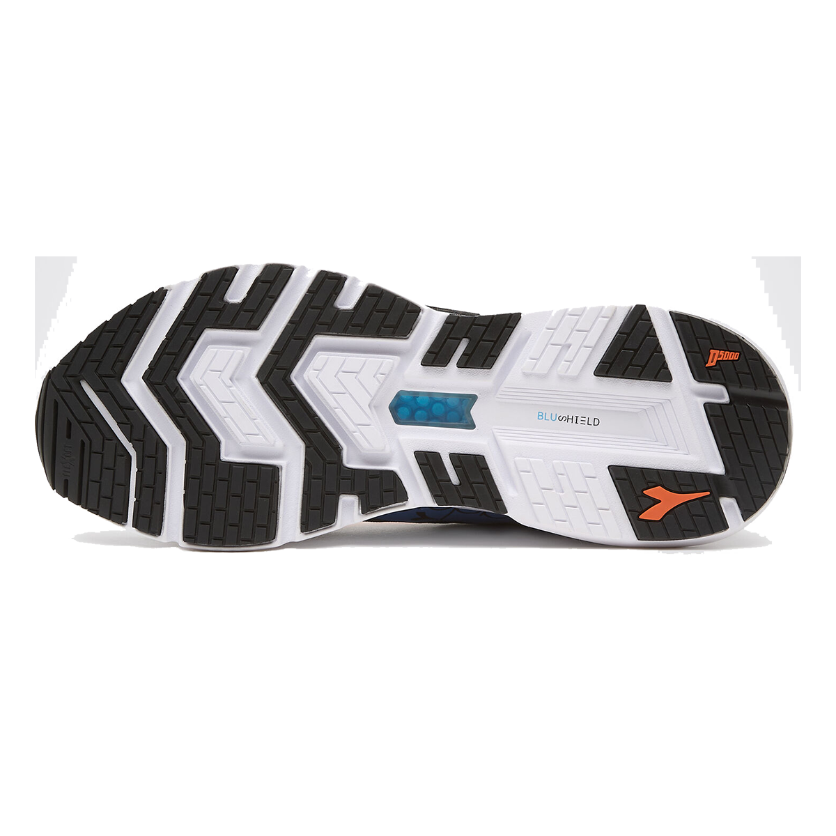 Diadora Mythos Blushield Volo 2 — Black - White - Orange — Size D — Width 11 — Back View