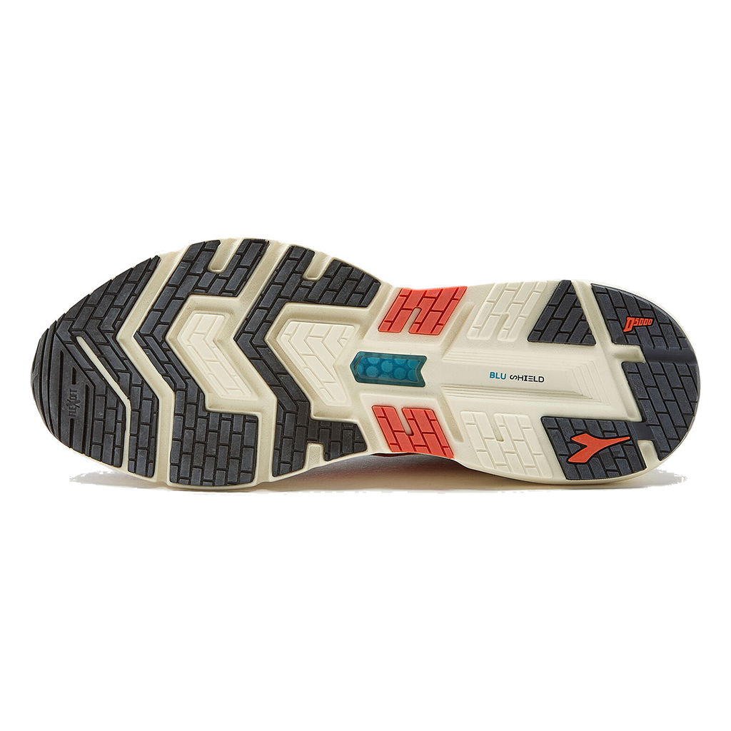 Diadora Mythos Blushield Volo 2 — Black - White - Orange — Size D — Width 11 — Detail View