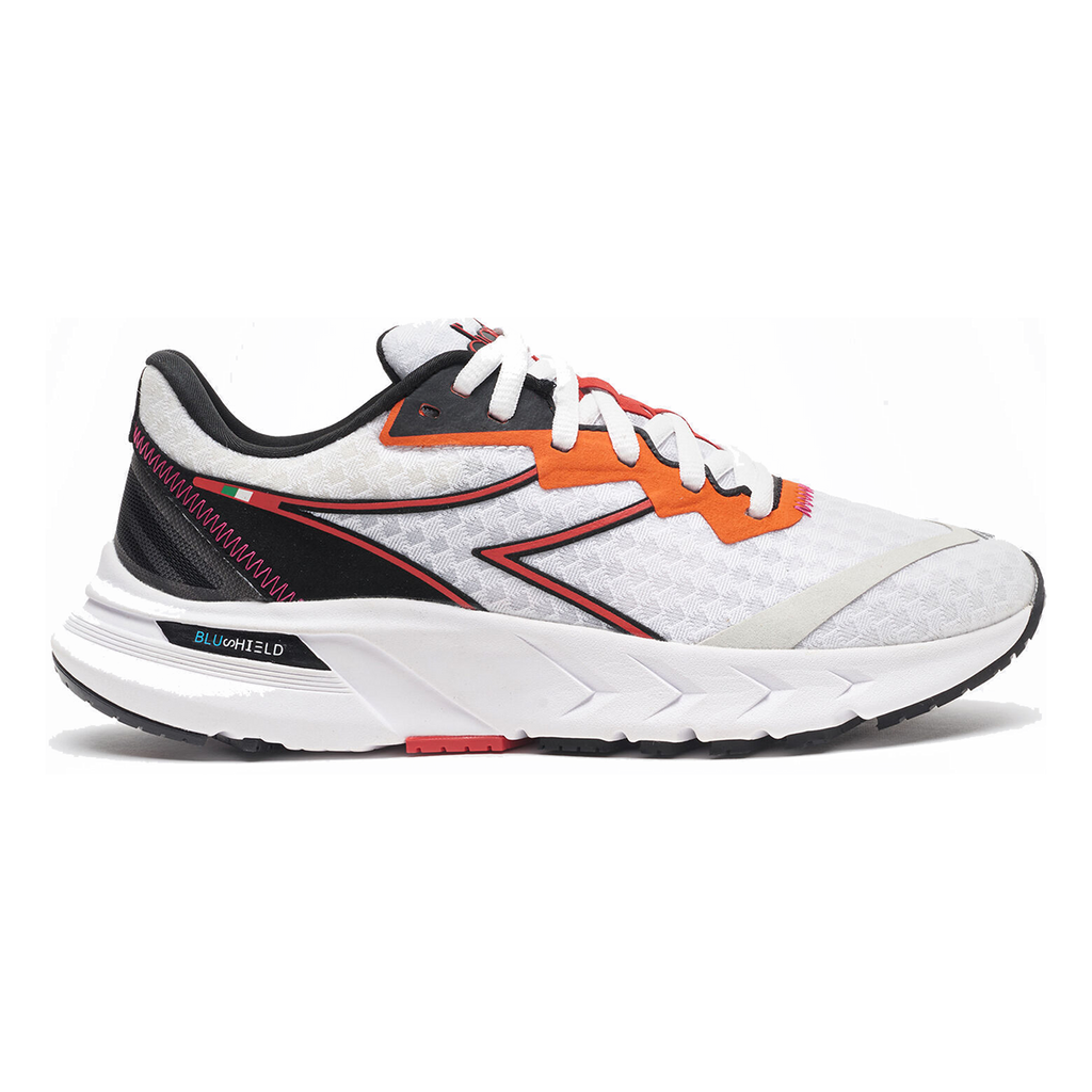 Diadora Mythos Blushield Volo 2 — Deep Periwinkle - Neon Yellow — Size B — Width 10 — Top View