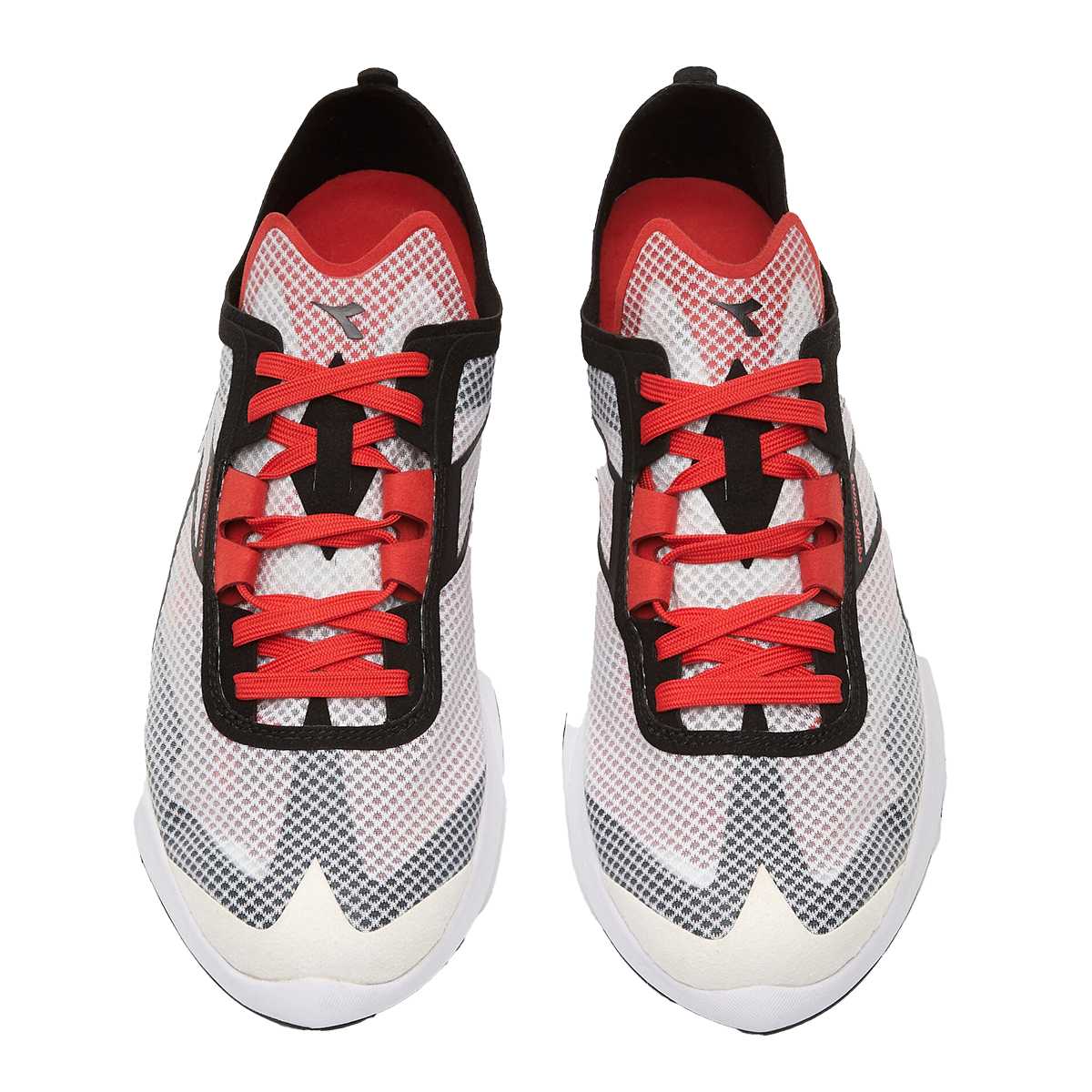 Diadora Equipe Corsa 2 — White - Black - Fiery Red — Size D — Width 6 — Side View